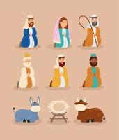 manger people set vector