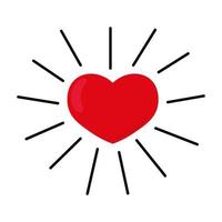 bright love heart vector