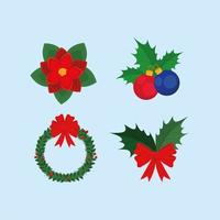 christmas mistletoe ornaments vector