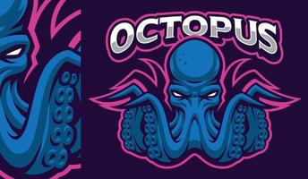 Octopus Mascot Badge vector