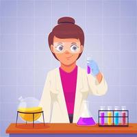 Concept of Woman in Science vector