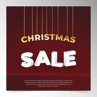 Christmas sale social media post design template vector