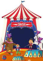 Circus dome tent with animal performer on white background vector