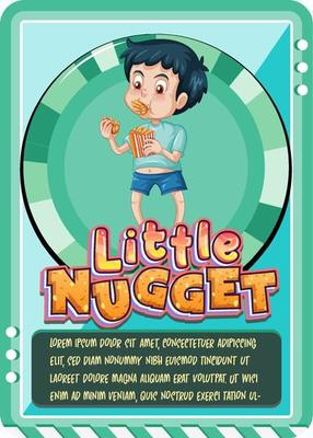 Character game card template with word Little Nugget
