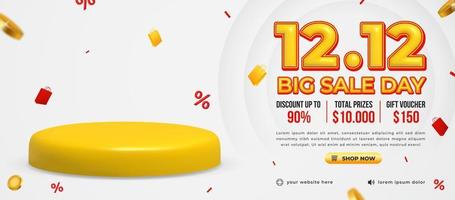 1212 discount sale horizontal banner vector template