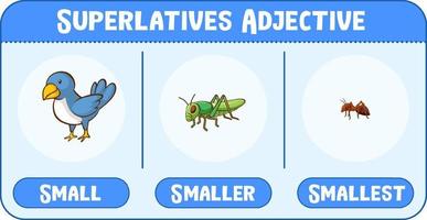 Superlatives Adjectives for word small vector
