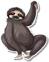 A sloth animal cartoon sticker vector