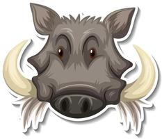 Head of Wild boar animal cartoon sticker vector