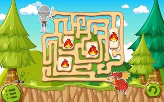 Maze game template for kid vector