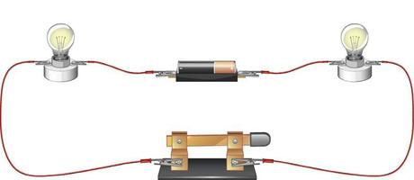 experimento científico de circuitos vector