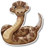 Rattlesnake animal cartoon sticker vector