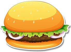 Hamburger with meat and vegetable in cartoon style vector