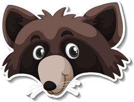 Head of Raccoon animal cartoon sticker vector