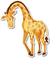 Giraffe animal cartoon sticker vector