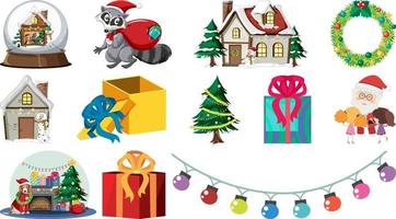 Isolated Christmas Objects And Elements Set vector