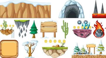 Set of isolated game objects vector