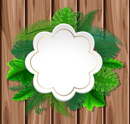 Tropical leaves frame template