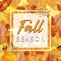 Fall Season Typographic Poster vector