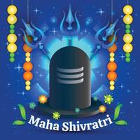 plantilla de fondo de saludo maha shivaratri vector