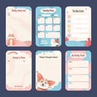 Cute Journal Template for Kids vector