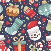 Cute Christmas Element Seamless Pattern vector