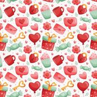 Cute Valentine Day Seamless Pattern vector