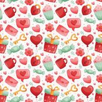 Cute Valentine Day Seamless Pattern vector