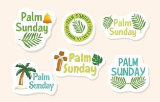 Palm Sunday Sticker Set vector