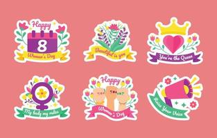 Women's Day Sticker Set vector