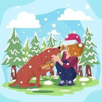 Adopting Dog for Santa Paws Activism vector