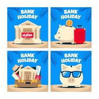 conjunto de tarjeta de vacaciones bancarias vector