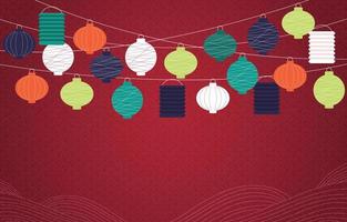 Colourful Chinese New Year Lantern Background vector