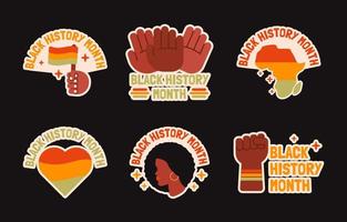 Black History Month Sticker Collections vector