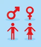 simbolos de géneros y personas vector