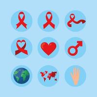 set of world aids day vector