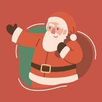 Santa carrying a bag vector