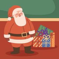 Santa with gifts vector