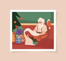 santa con lista de deseos vector