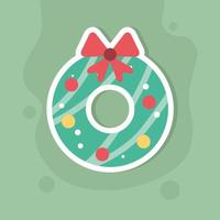 christmas wreath festive vector