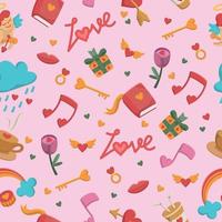 Seamless Pattern of Valentine Elements vector