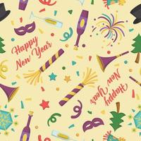 Seamless Pattern of New Year Elements vector