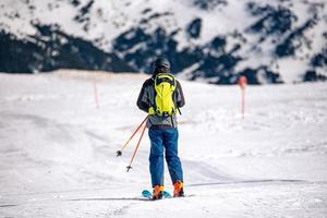 Grandvalira, Andorra . 2021 14 August.Skiier in the Grandvalira ski resort in Andorra in 2021 photo