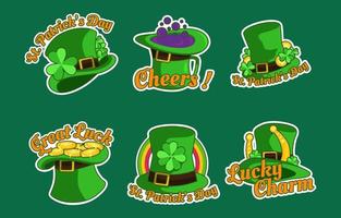 Saint Patrick Hat Sticker Set vector