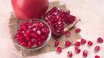 Fresh Pomegranate. rich in natural antioxidants. concept of red fruits, vitamins and natural antioxidants to the skin for beauty. photo