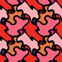 Seamless Pattern. Abstract Psychedelic Art Background. Vector Il