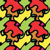 Seamless Pattern. Abstract Psychedelic Art Background. Vector Il