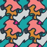 Seamless Pattern. Abstract Psychedelic Art Background. Vector Il