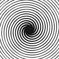 Black and White Abstract Psychedelic Art Background. Vector Illu