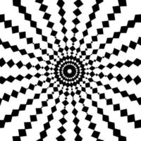 Black and White Abstract Psychedelic Art Background. Vector Illu