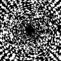 Black and White Abstract Psychedelic Art Background. Vector Illu